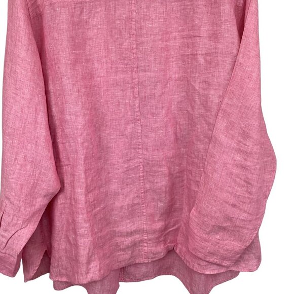 Talbots Woman Petites 3XP‎ Pink Button-Up 100% Linen Shirt Top Like New - Picture 9 of 9